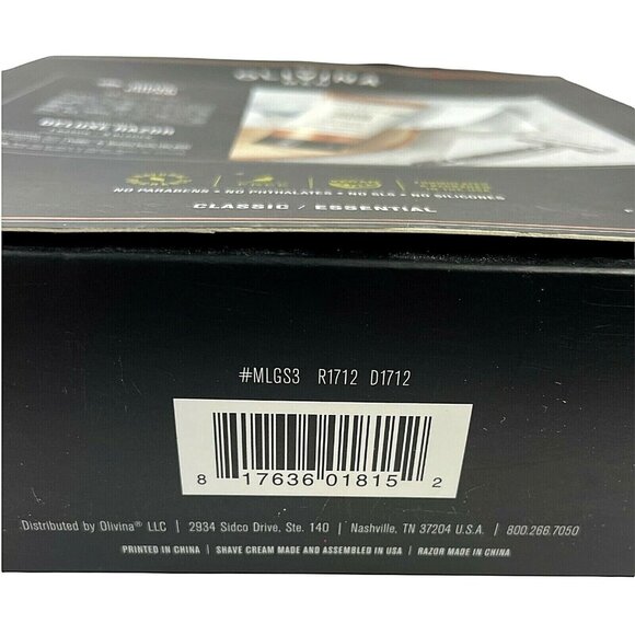 Olivina Men Deluxe Shaving Kit Classic Essential Boxed Set Shave Cream & Razor - Picture 4 of 6